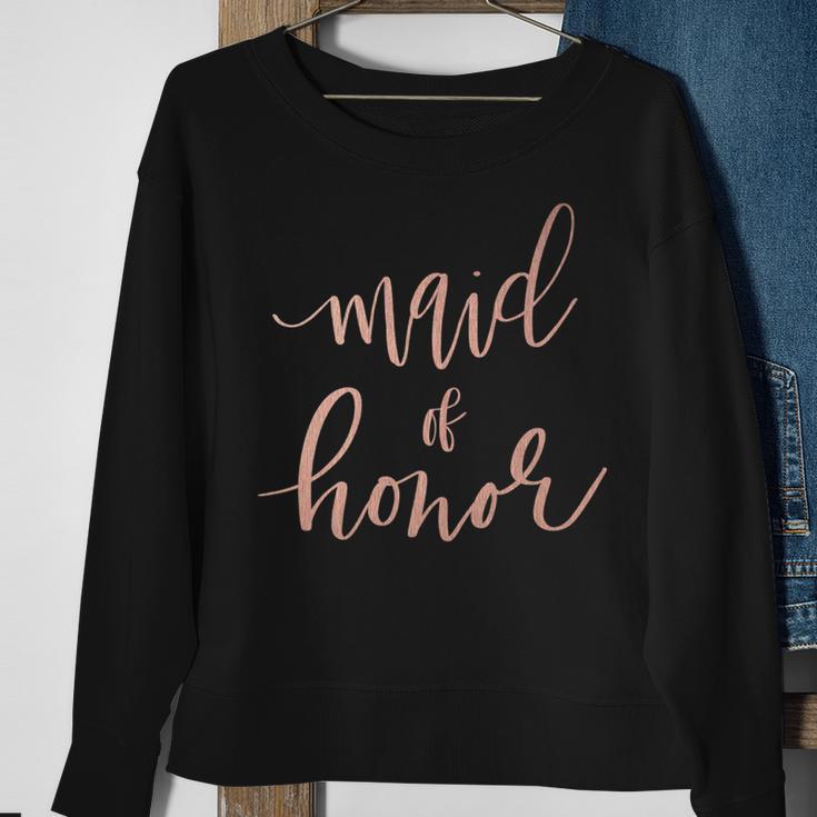 Maid Of Honor Bride Bachelorette Party With Rose Gold Sweatshirt Gifts for Old Women