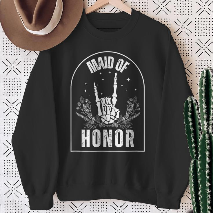 Maid Of Honor Wedding Brial Fun Rock Style Sweatshirt Gifts for Old Women