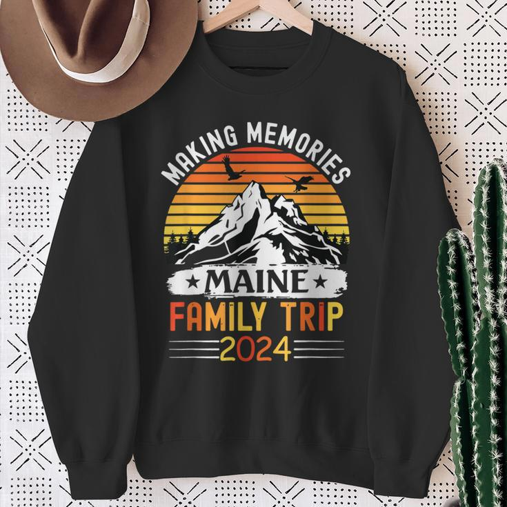 Maine Family Vacation 2024 Mountains Camping Family Trip Sweatshirt Gifts for Old Women