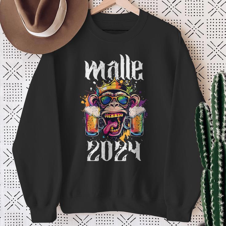 Malle 2024 Affe König Mallorca Crew Bier Urlaub Spruch Sweatshirt Geschenke für alte Frauen