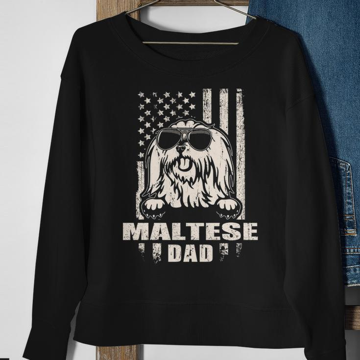 Maltese Dad Cool Vintage Retro Proud American Sweatshirt Gifts for Old Women