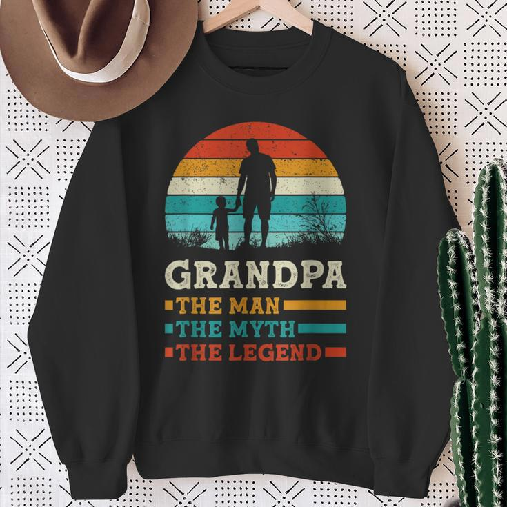 The Man The Myth The Legend Fun Sayings Father's Day Grandpa Sweatshirt Gifts for Old Women