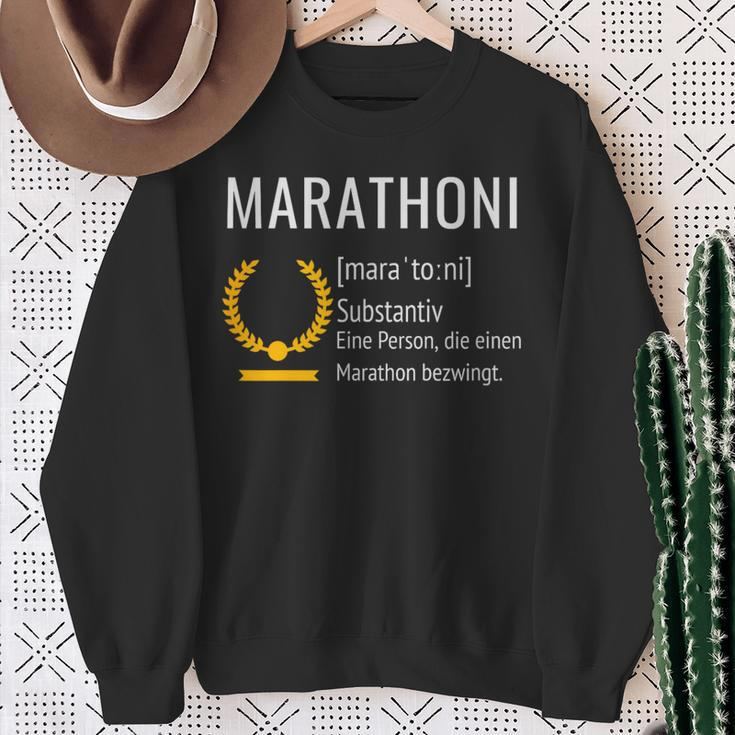 Marathoni Marathon Runner Finisher Sweatshirt Geschenke für alte Frauen