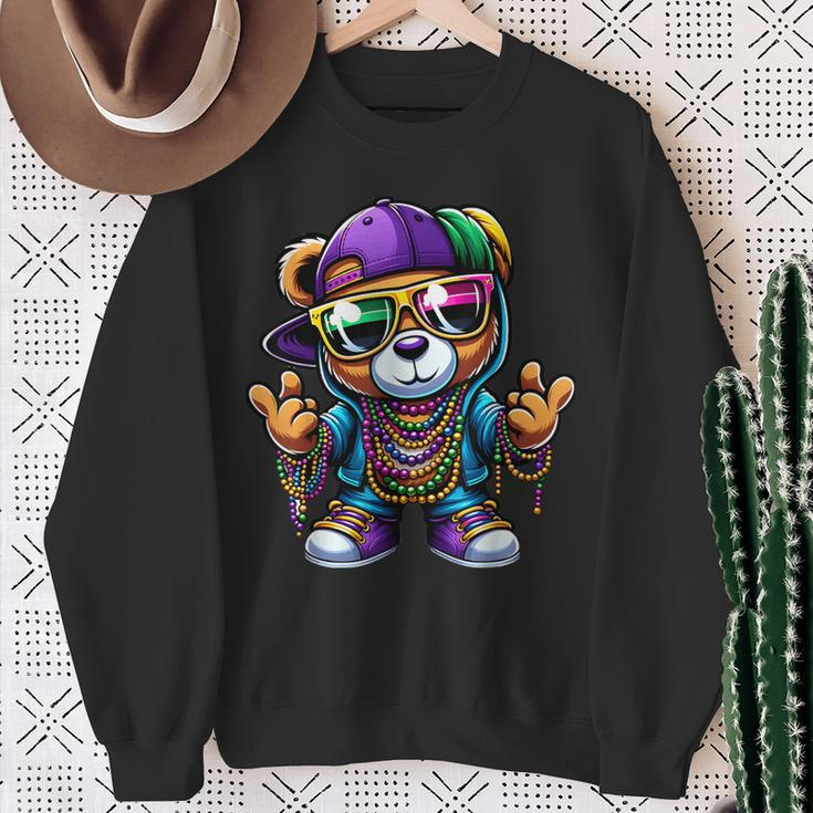 Mardi Gras For Boys Hip Hop Teddy Bear New Orleans Sweatshirt Gifts for Old Women