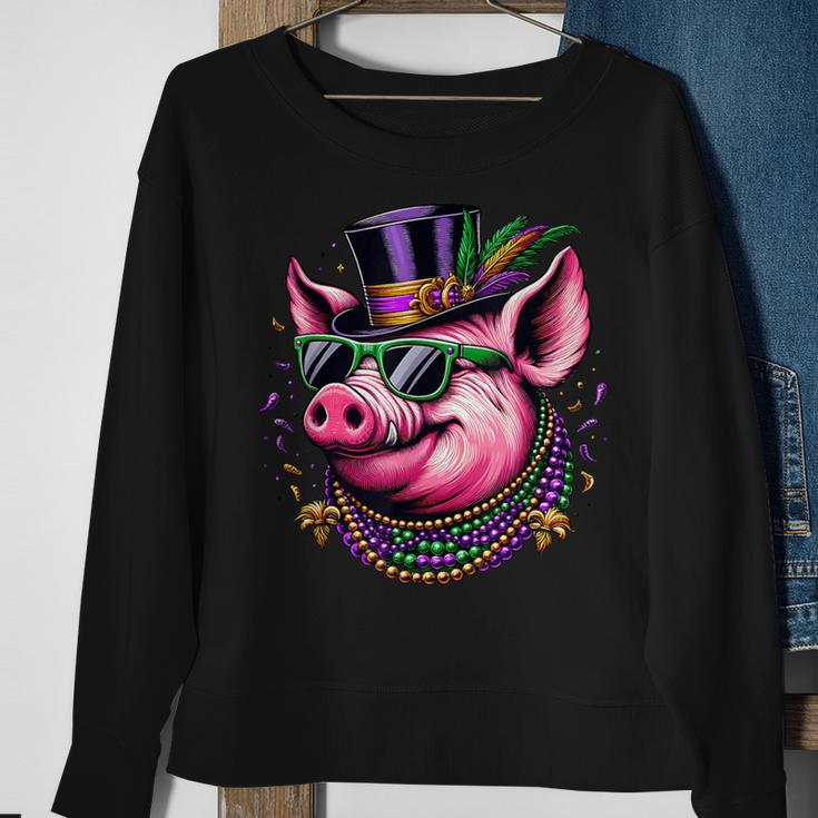 Mardi Gras Pig Sweatshirt Gifts for Old Women