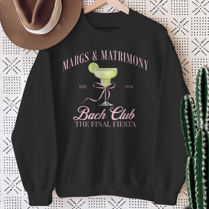 Margs And Matrimony Bachelorette Party Bach Club Margarita Sweatshirt Gifts for Old Women