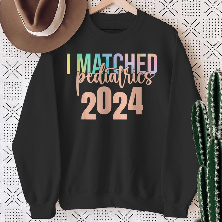I Matched Pediatrics 2024 Medicine Match Day Tie Dye Sweatshirt Gifts for Old Women
