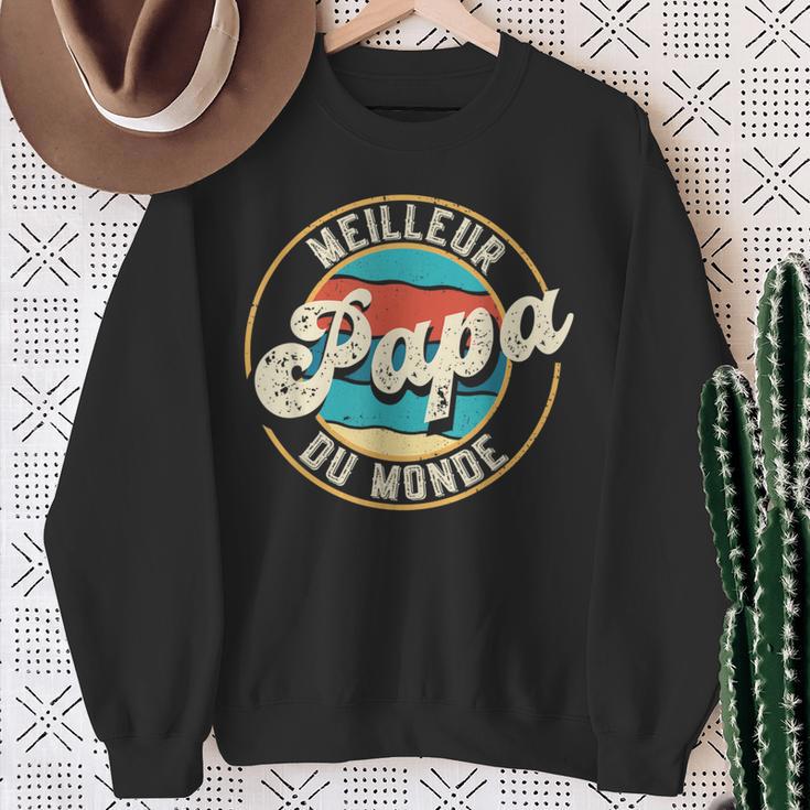 Meilleur Papa Du Monde Cadeau Papa Pour Fête Des Pères Sweatshirt Geschenke für alte Frauen