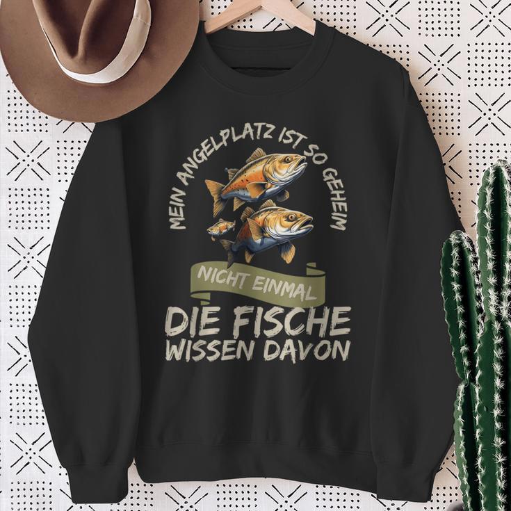 Mein Angelplatz Ist So Geheim Nicht Einmal Die Fische Wissen Sweatshirt Geschenke für alte Frauen