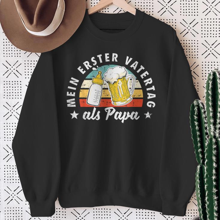 Mein Erster Fathertag Als Papa Sweatshirt Geschenke für alte Frauen