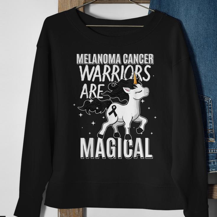 Melanoma Cancer Magical Unicorn Black Ribbon Dermatologist Sweatshirt Gifts for Old Women