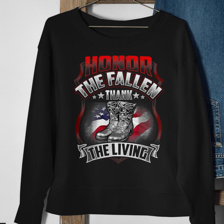 Memorial Day Honor The Fallen Thank The Living Veteran Sweatshirt Gifts for Old Women