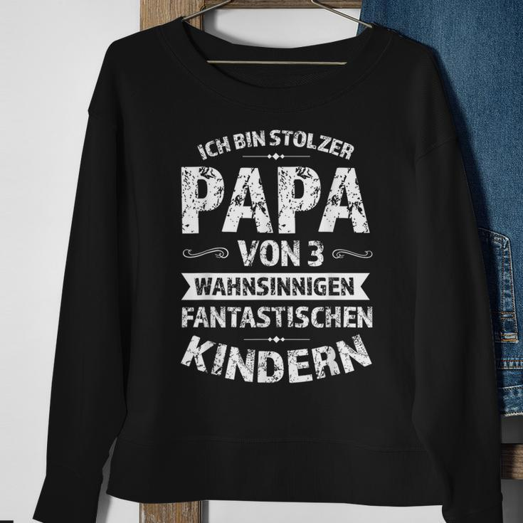 Men's Ich Bin Stolzer Papa Von 3 Kinder Papa 3 Black Sweatshirt Geschenke für alte Frauen