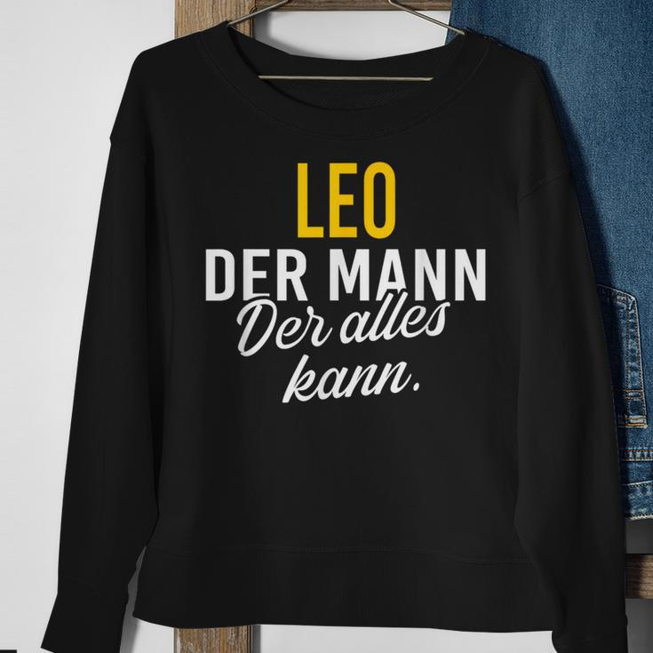 Men's Leo Der Mann Der Alles Kann Vorname Black Sweatshirt Geschenke für alte Frauen