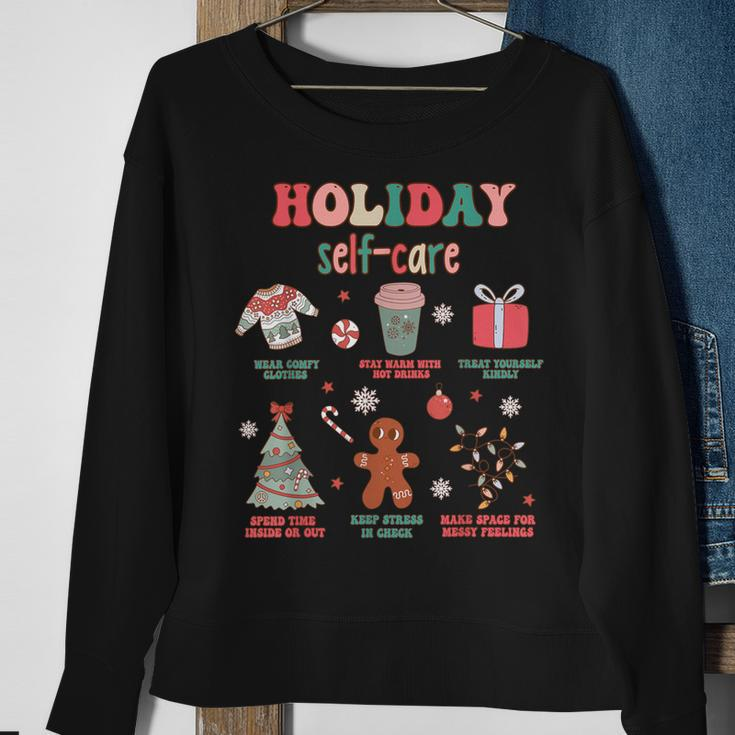 Mental Health Awareness Merry Christmas Holiday Self Care Sweatshirt Gifts for Old Women