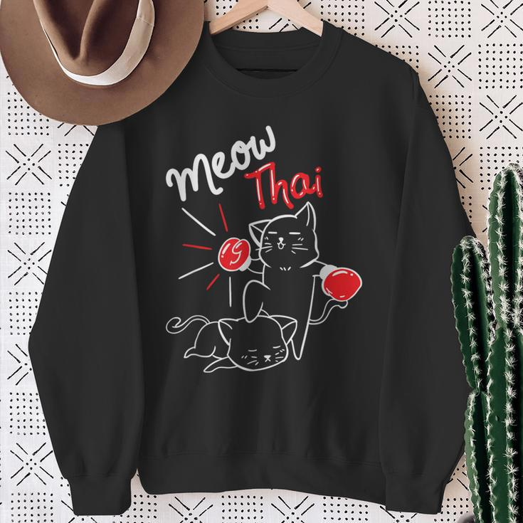 Meow Thai I Muay Thai Boxing I Muay Thai Sweatshirt Gifts for Old Women