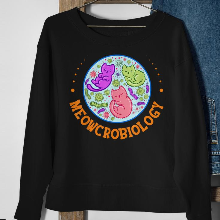 Meowcrobiology Cat Microbiology Science Biology Cat Lover Sweatshirt Gifts for Old Women