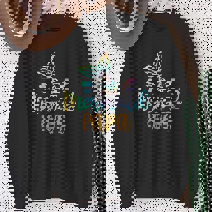 Mermaid Papa Merman Family Matching Birthday Sweatshirt Gifts for Old Women
