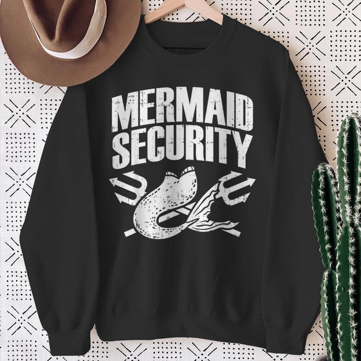 Mermaid Security Matching Family Birthday Pool Party Mer-Dad Sweatshirt Gifts for Old Women