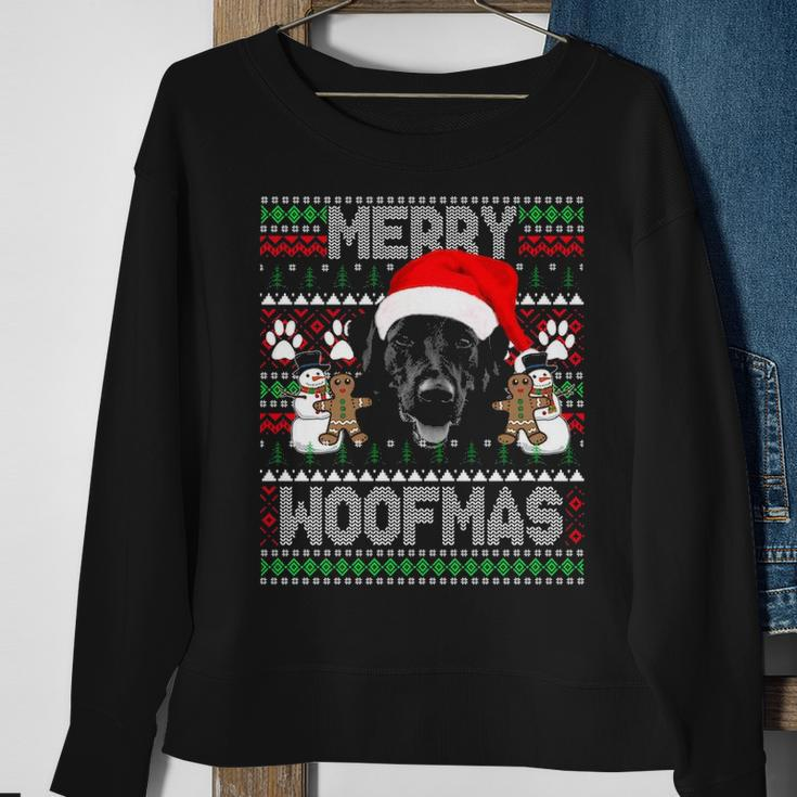 Merry Woofmas Cute Black Labrador Dog Ugly Sweater Sweatshirt Gifts for Old Women