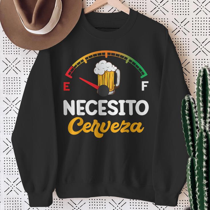 Mexican Beer Necesito Cerveza Sayings Sweatshirt Gifts for Old Women