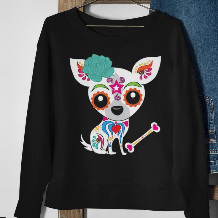 Mexican Sugar Skull Chihuahua Sweatshirt Gifts for Old Women
