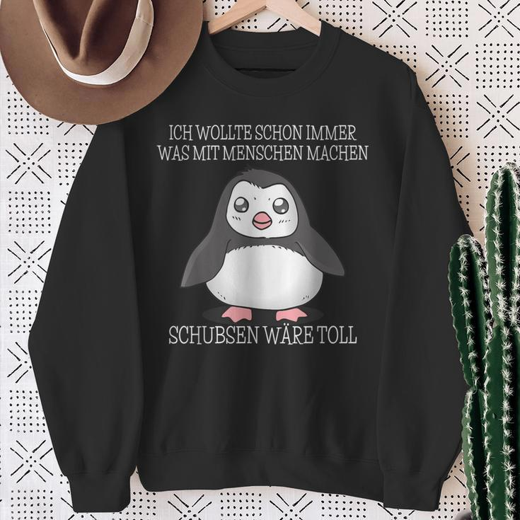 Was Mit Menschen Machen Schubsen Would Toll I Evil Penguin Sweatshirt Geschenke für alte Frauen
