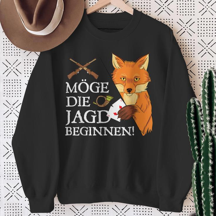 Möge Die Jagd Beginnen Fox Doko Card Game Double Head Sweatshirt Geschenke für alte Frauen