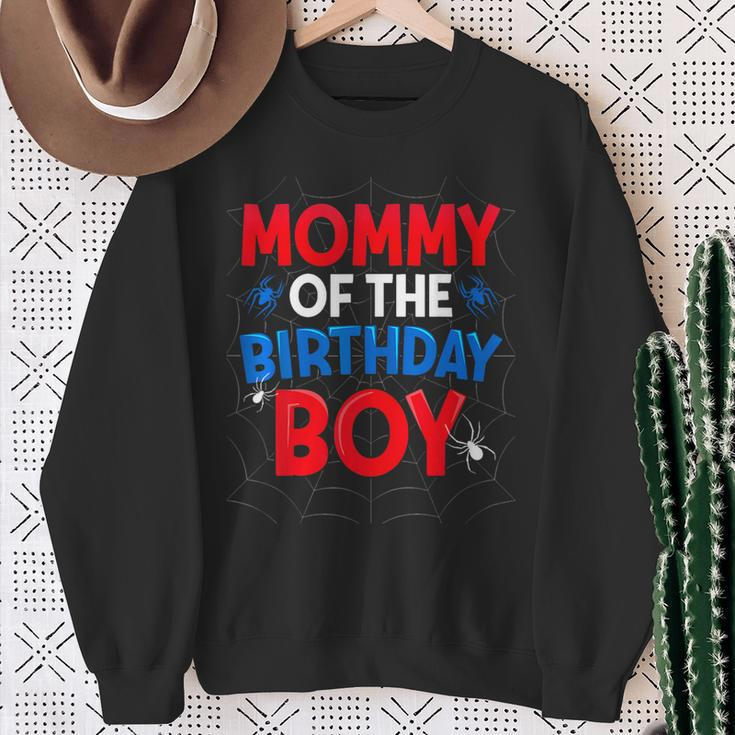 Mommy Of The Birthday Boy Costume Birthday Party Spider Web Sweatshirt Gifts for Old Women