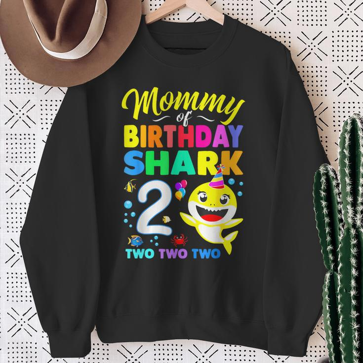 Mommy Of Birthday Shark 2Nd Matching Oufit Party For Family Sweatshirt Gifts for Old Women