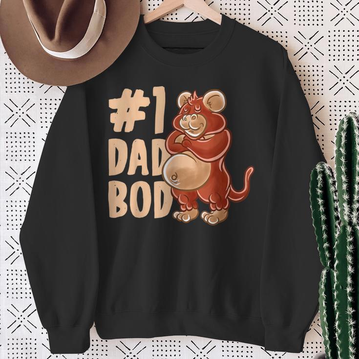 Monkey Dad Best Dad Bod Daddy Chimpanzee Ape Father's Day Sweatshirt Gifts for Old Women