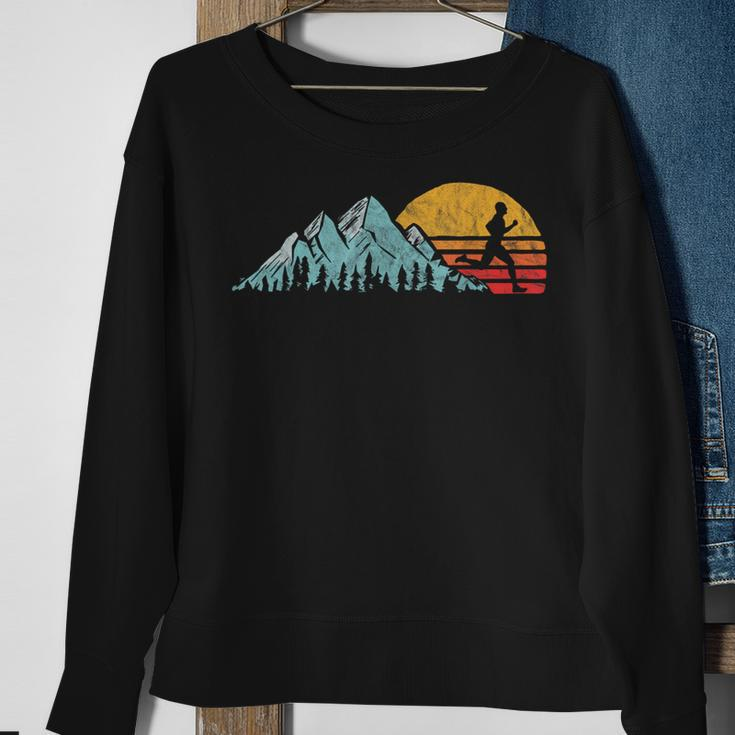 Mountain Runner Retro Style Vintage Running Sweatshirt Gifts for Old Women