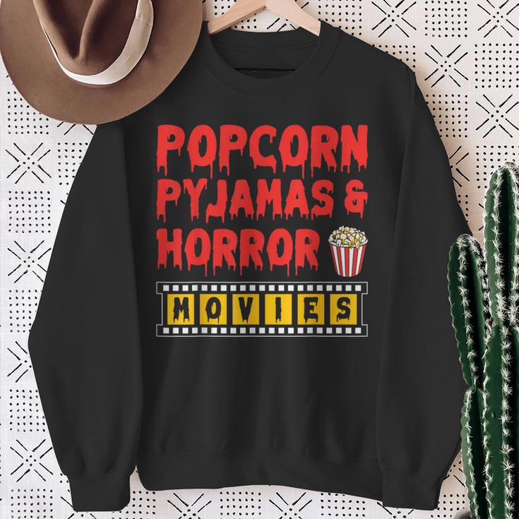 Movie Birthday Night Party Pajama Slumber Popcorn Cinema Sweatshirt Gifts for Old Women