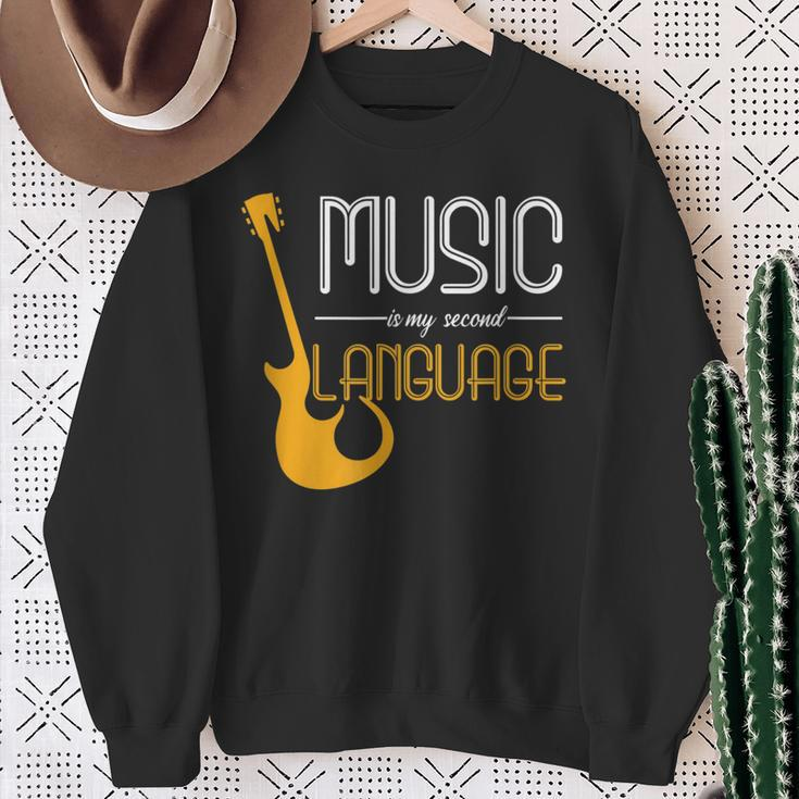 Music Lovers Quote My Second Language Sweatshirt Gifts for Old Women