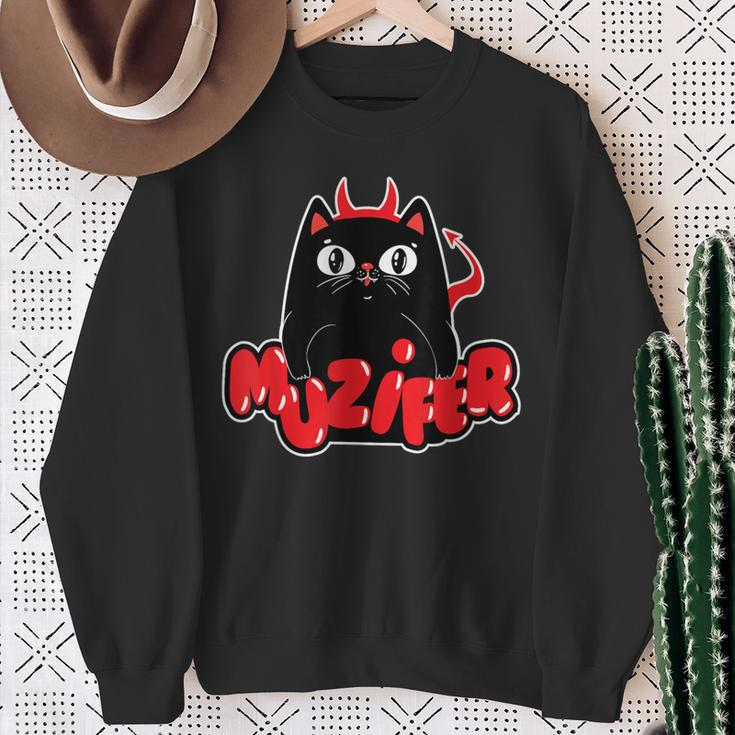 Muzifer I Cat Kitten Lucifer Devil Luzifer S Sweatshirt Geschenke für alte Frauen