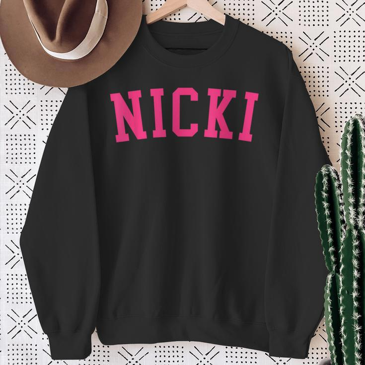 Name Nicki Personalized I Love Nicki Vintage Retro Sweatshirt Gifts for Old Women