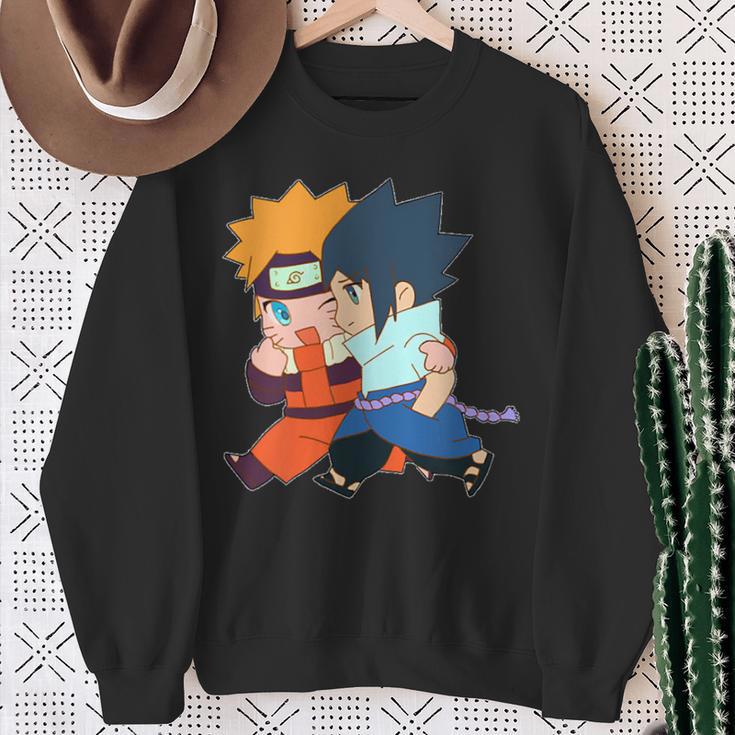 Narusasu I Sasunaru Kiss And Couple Walk Chibi Anime Figure Sweatshirt Gifts for Old Women