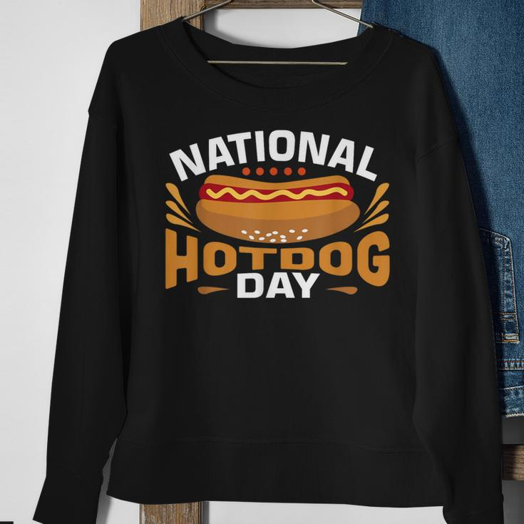 National Hot Dog Day Hotdog Sweatshirt Gifts for Old Women