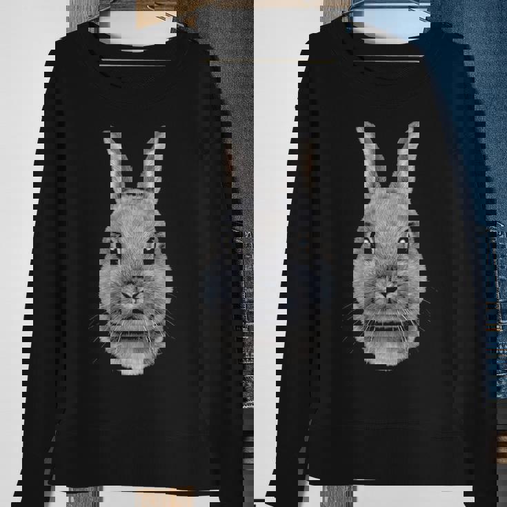 Netherland Dwarf Rabbit Face Sweatshirt Gifts for Old Women