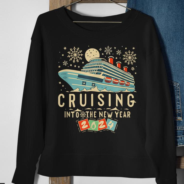 New Year Cruise Squad Happy New Year Vacation Trip 2024 Sweatshirt Gifts for Old Women