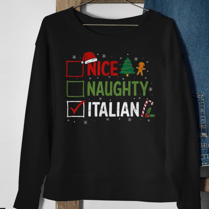 Nice Naughty Italian Christmas Xmas Santa Hat Sweatshirt Gifts for Old Women