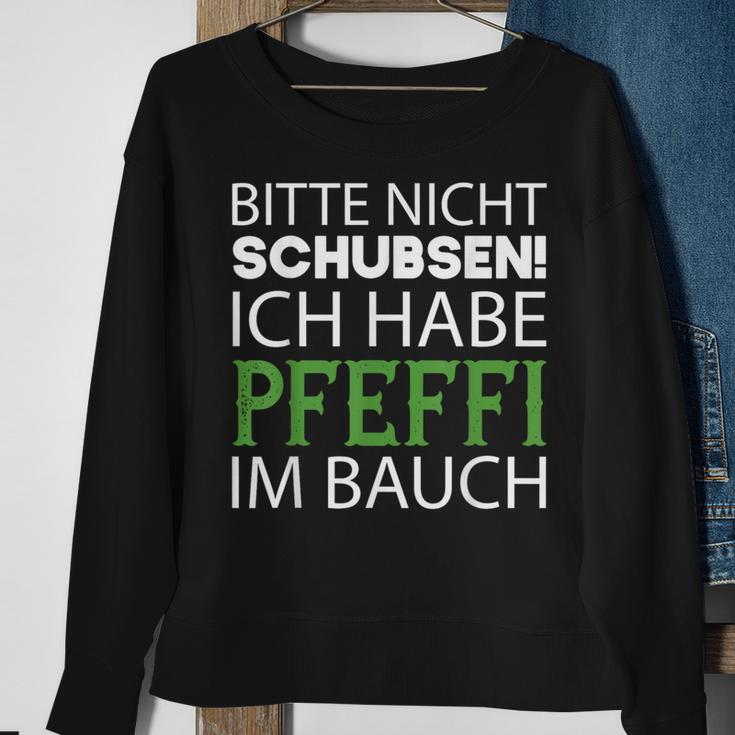 Nicht Schubsen Pfeffi Bauch Sweatshirt - Schwarz, Spaßiges Tee Geschenke für alte Frauen