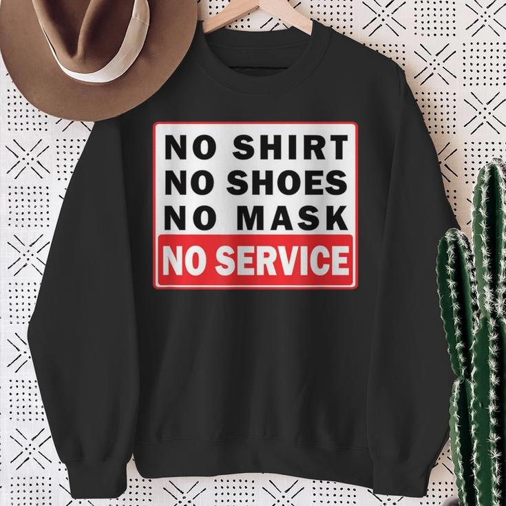 No No Shoes No Mask No Service Sweatshirt Gifts for Old Women