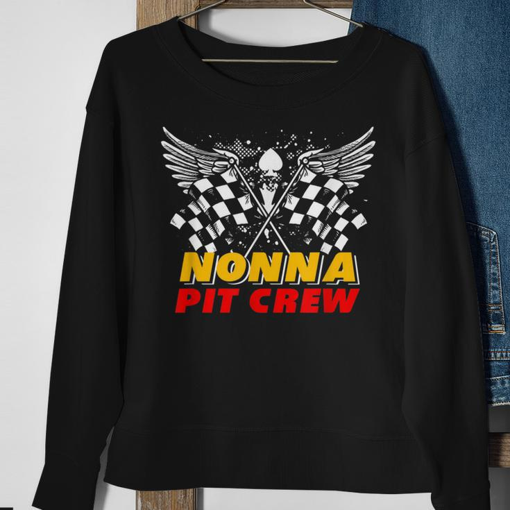 Nonna Pit Crew Race Car Birthday Party Matching Family Sweatshirt Gifts for Old Women