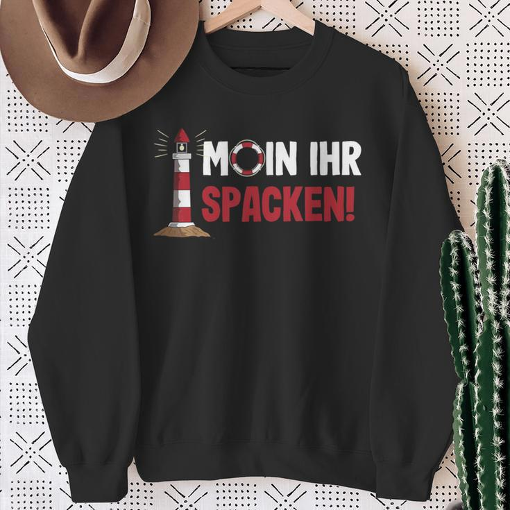 Norddeutsch Moin Ihr Spacken Flat German Sweatshirt Geschenke für alte Frauen