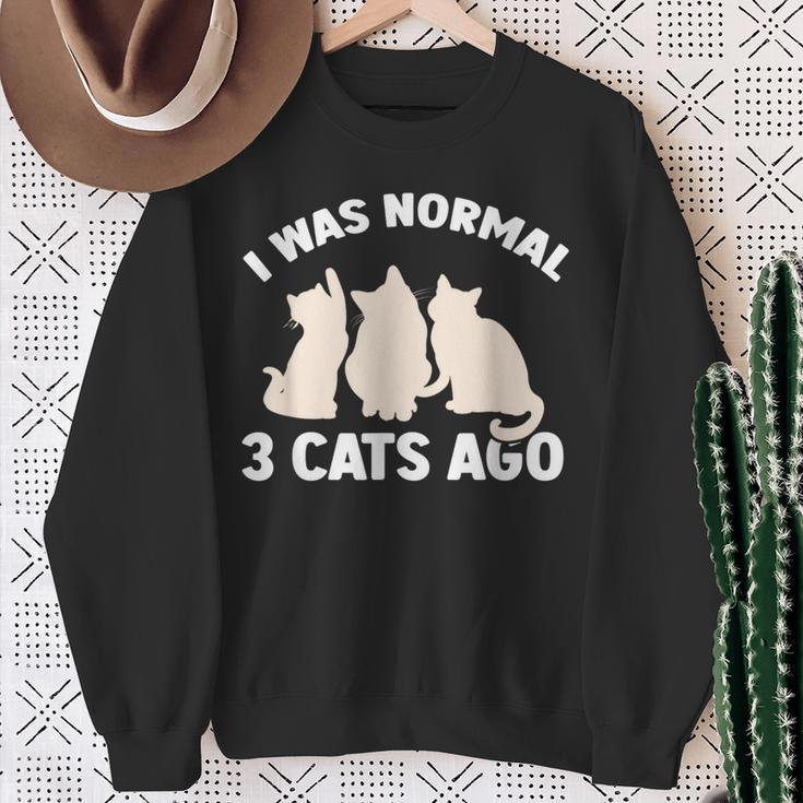 I Was Normal 3 Cats Ago Cat Kitten Kitty Sweatshirt Gifts for Old Women
