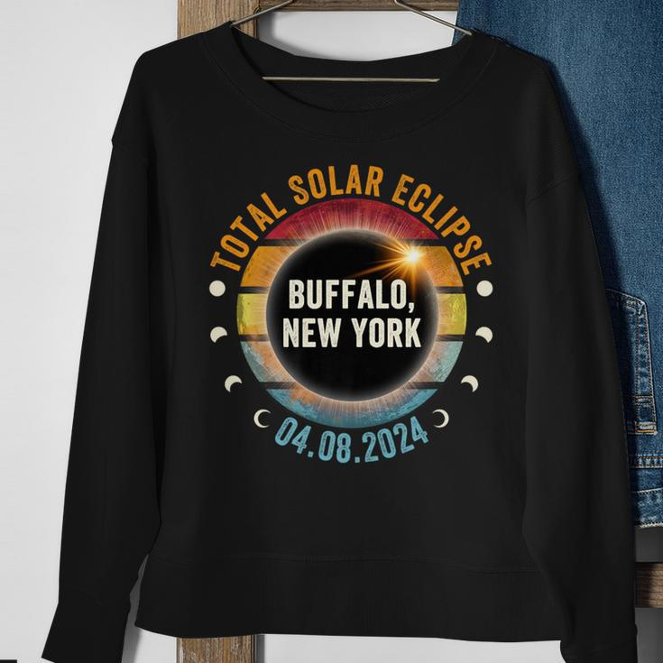 North America Total Solar Eclipse 2024 Buffalo New York Usa Sweatshirt Gifts for Old Women
