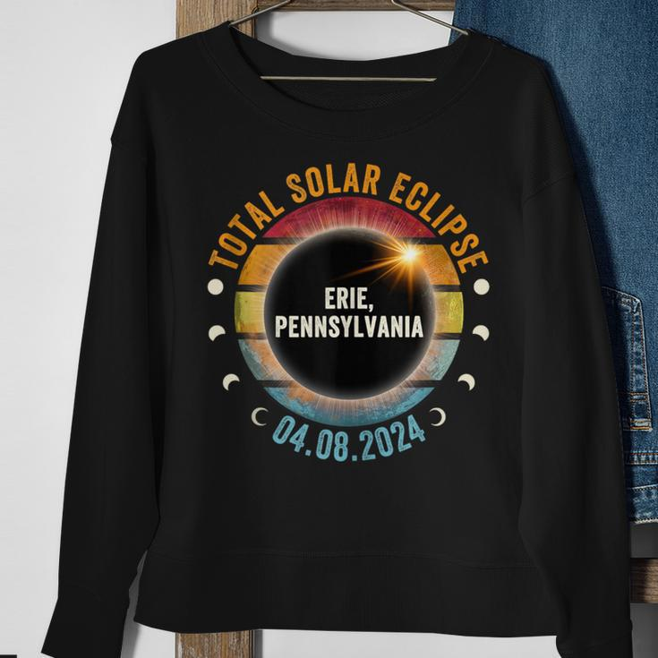 North America Total Solar Eclipse 2024 Erie Pennsylvania Sweatshirt Gifts for Old Women