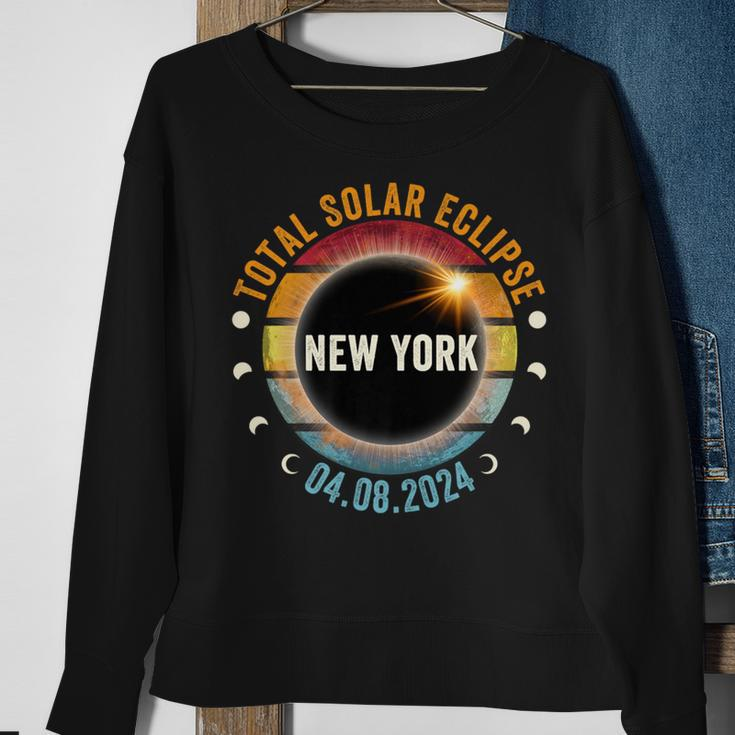 North America Total Solar Eclipse 2024 New York Usa Sweatshirt Gifts for Old Women
