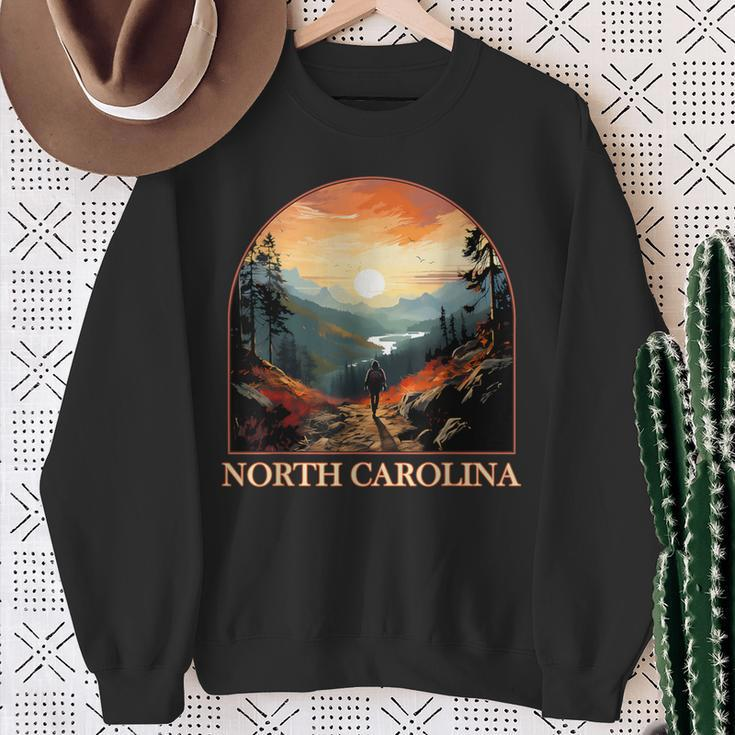 North Carolina Nc Hiking Mountain State Pride Sweatshirt Gifts for Old Women